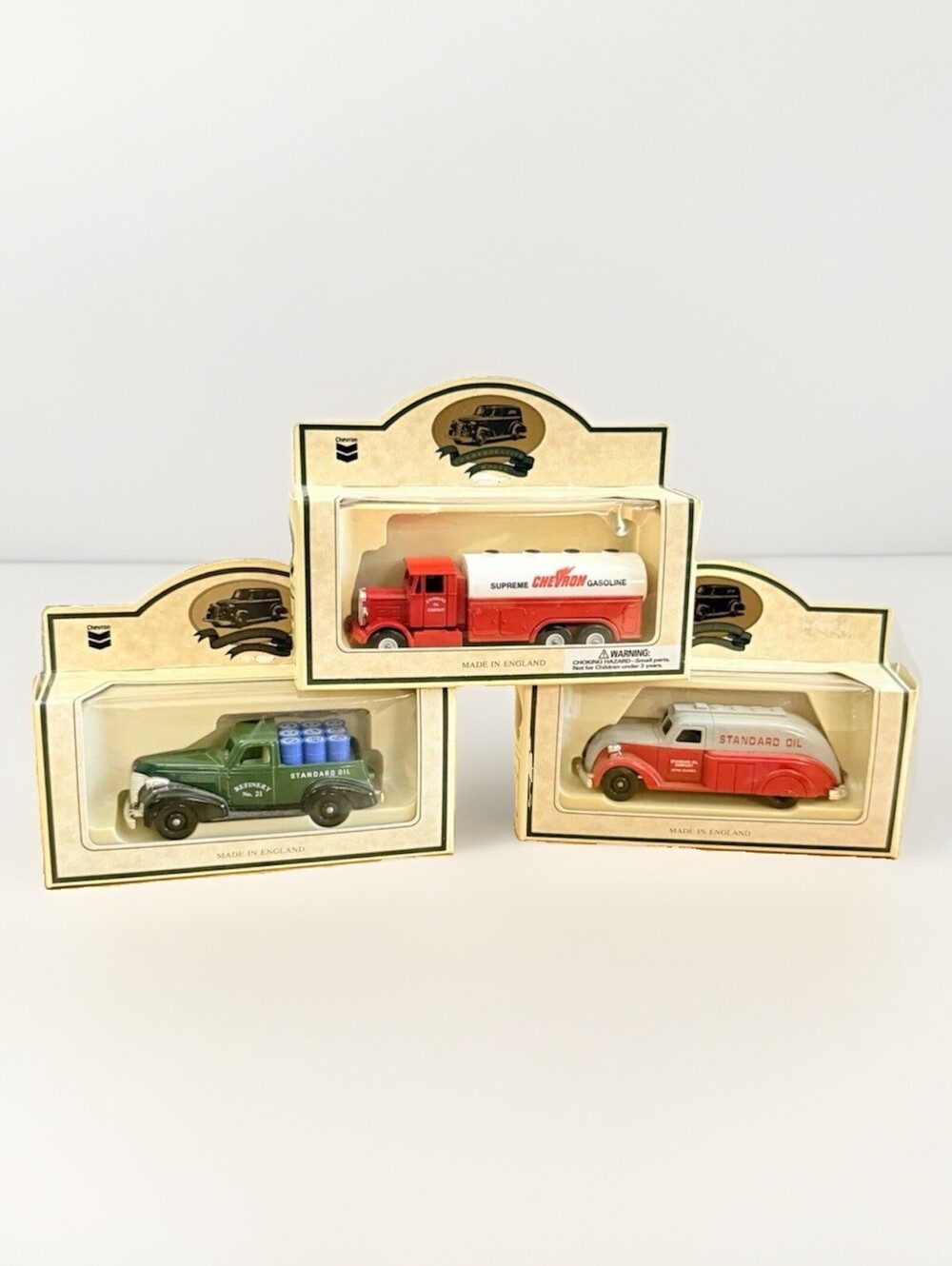 Vintage Chevron Die-cast Metal Replica Made in England Set of 3 #1